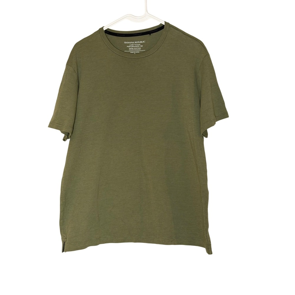 Banana Republic Luxe Touch Performance Tee Mens XL Olive Green Ribbed T-Shirt